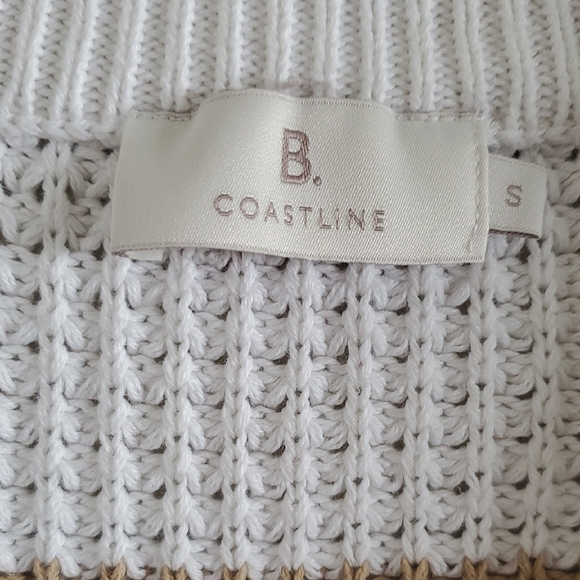 B. Coastline White Knit Stripped Cardigan Nautical Preppy Business Casual Sz S - Picture 2 of 11